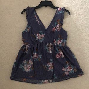 Purple floral tank top